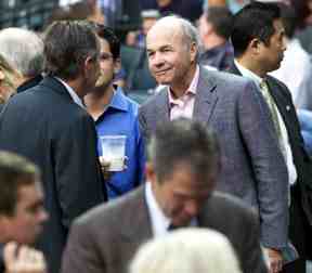 Enron CEO Kenneth Lay and George W. Bush at Enron stadium